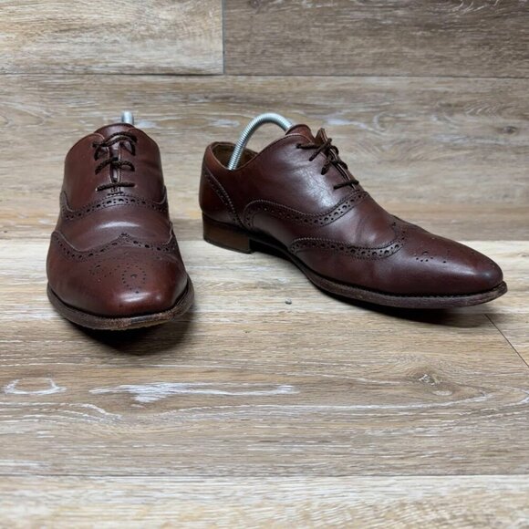 Jack Erwin Hubert Long Wing Blucher Brown Leather Wingtips Men's Size 9.5 - Picture 6 of 7